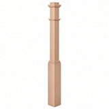 4491 3-1/2" Box Newel Post with attached pedistal, Beech