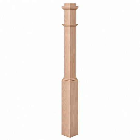 4491 3-1/2" Box Newel Post with attached pedistal, Beech