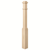 4491 3-1/2" Box Newel Post with attached pedistal, Birch