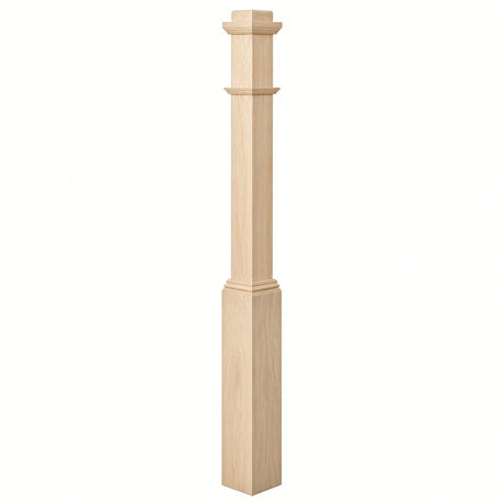 4491 3-1/2" Box Newel Post with attached pedistal, Birch