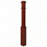 4491 3-1/2" Box Newel Post with attached pedistal, Brazilian Cherry