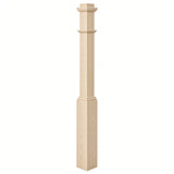 4491 3-1/2" Box Newel Post with attached pedistal, Hard Maple