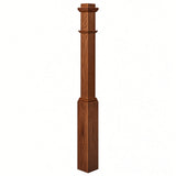 4491 3-1/2" Box Newel Post with attached pedistal, Mahogany