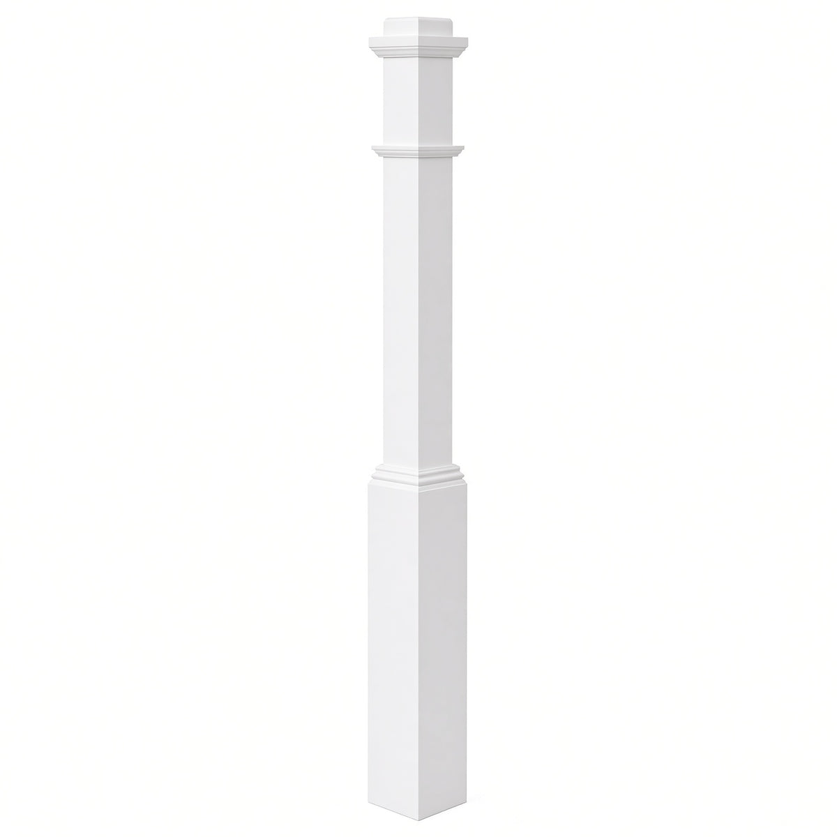 4491 3-1/2" Box Newel Post with attached pedistal, Primed