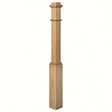 4491 3-1/2" Box Newel Post with attached pedistal, Red Oak