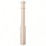 4491 3-1/2" Box Newel Post with attached pedistal, Soft Maple