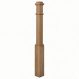 4491 3-1/2" Box Newel Post with attached pedistal, White Oak