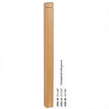 4502 3-1/2" S4S Newel Post with Champhered Top and Grooves, Red Oak