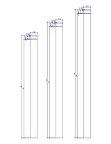 4502 3-1/2" S4S Newel Post with Champhered Top and Grooves, CADD Drawing