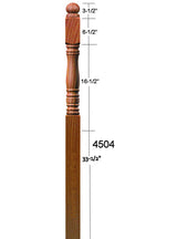 4504-60 Ball Top 60" Starting Newel Post Dimensional Information