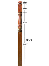 4504 Ball Top Starting Newel Post (Dimensional Information)