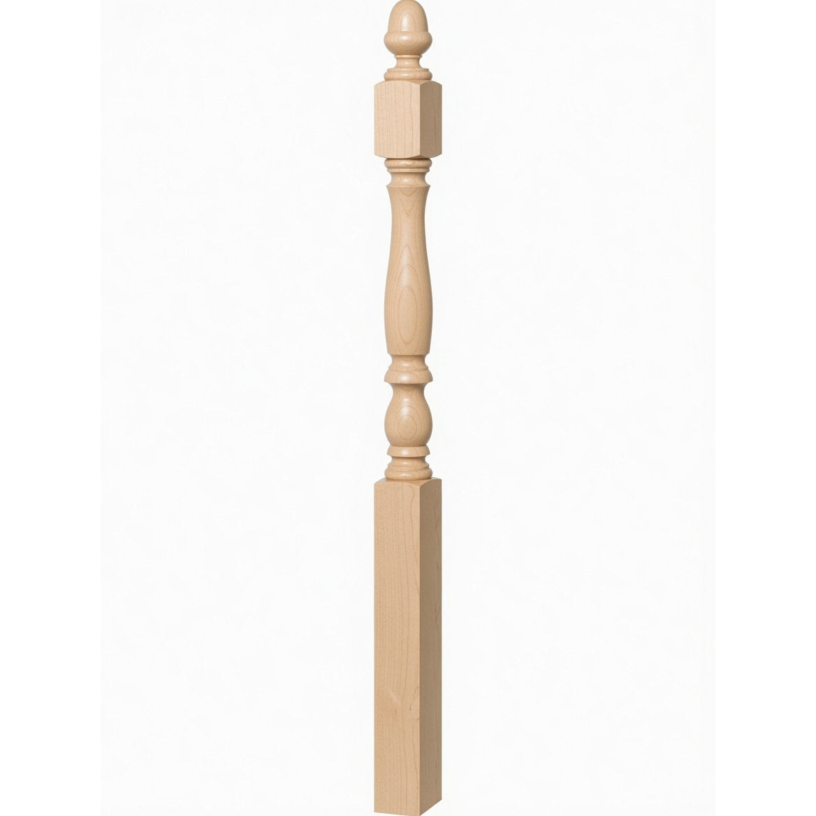 4600 (48") or 4604 (60") Ball Top Country Plain Newel Post, Birch