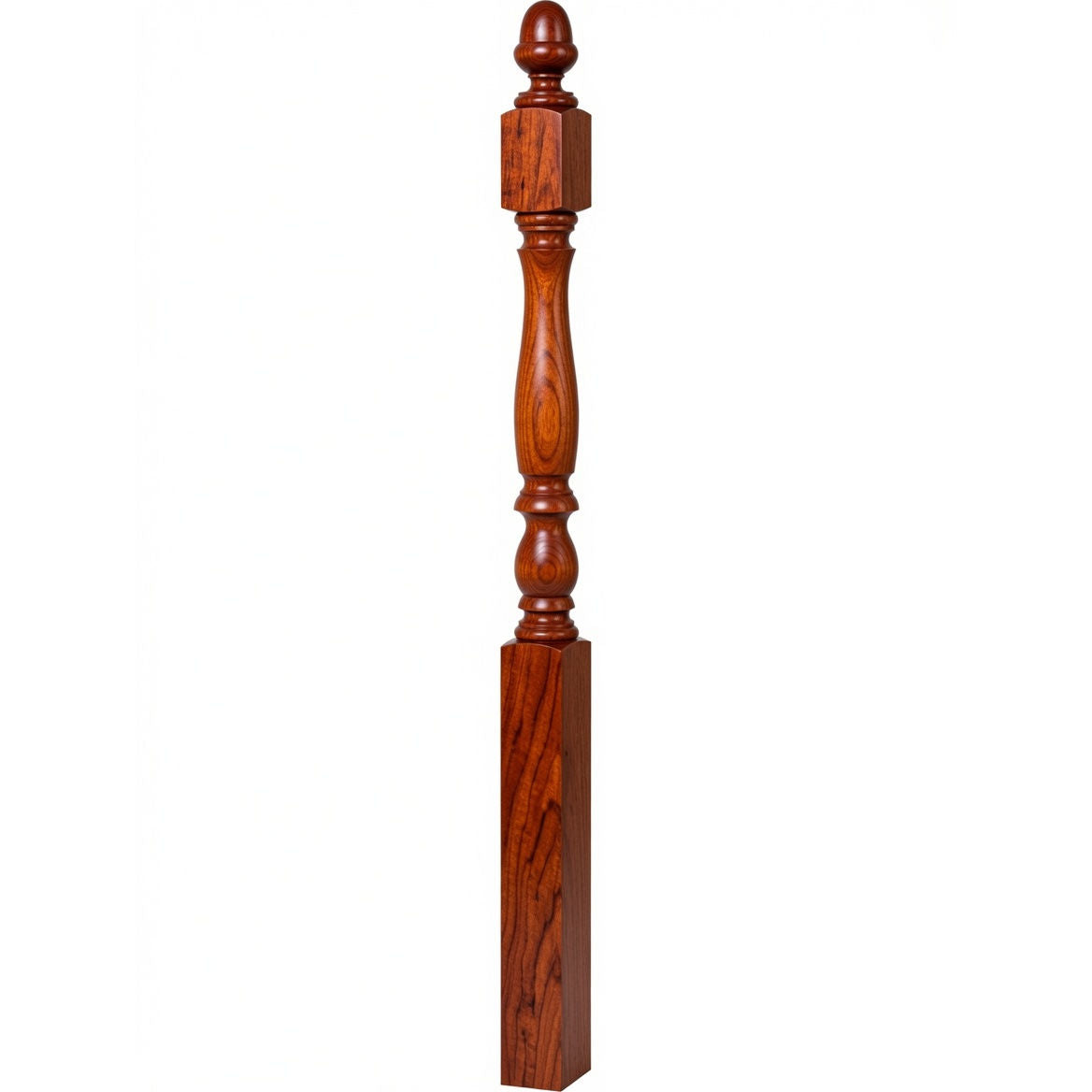 4600 (48") or 4604 (60") Ball Top Country Plain Newel Post, Brazilian Cherry
