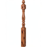 4600 (48") or 4604 (60") Ball Top Country Plain Newel Post, Knotty Alder