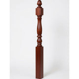 4600 (48") or 4604 (60") Ball Top Country Plain Newel Post, Mahogany