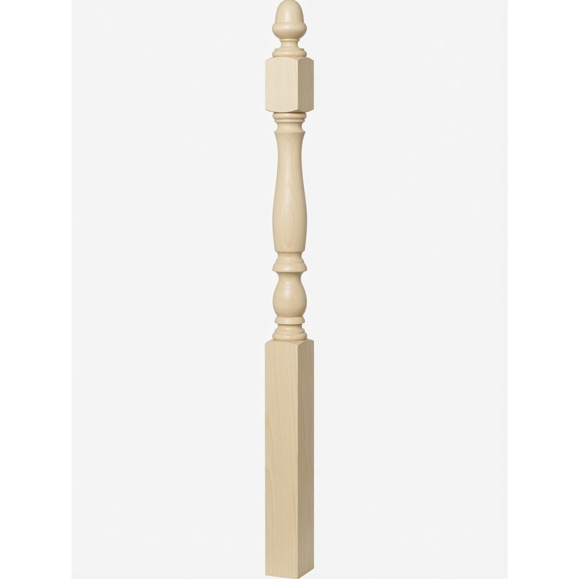 4600 (48") or 4604 (60") Ball Top Country Plain Newel Post, Poplar