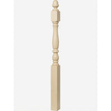 4600 (48") or 4604 (60") Ball Top Country Plain Newel Post, Poplar