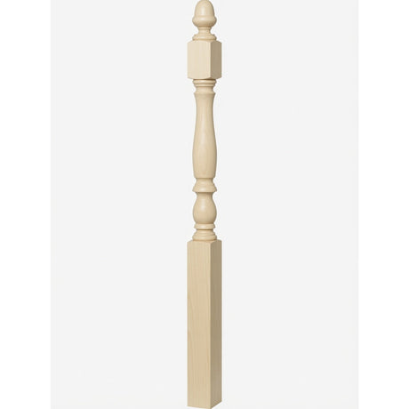 4600 (48") or 4604 (60") Ball Top Country Plain Newel Post, Poplar