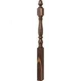 4600 (48") or 4604 (60") Ball Top Country Plain Newel Post, Walnut