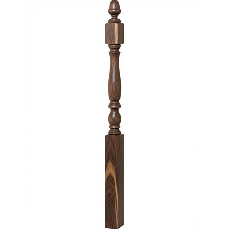 4600 (48") or 4604 (60") Ball Top Country Plain Newel Post, Walnut