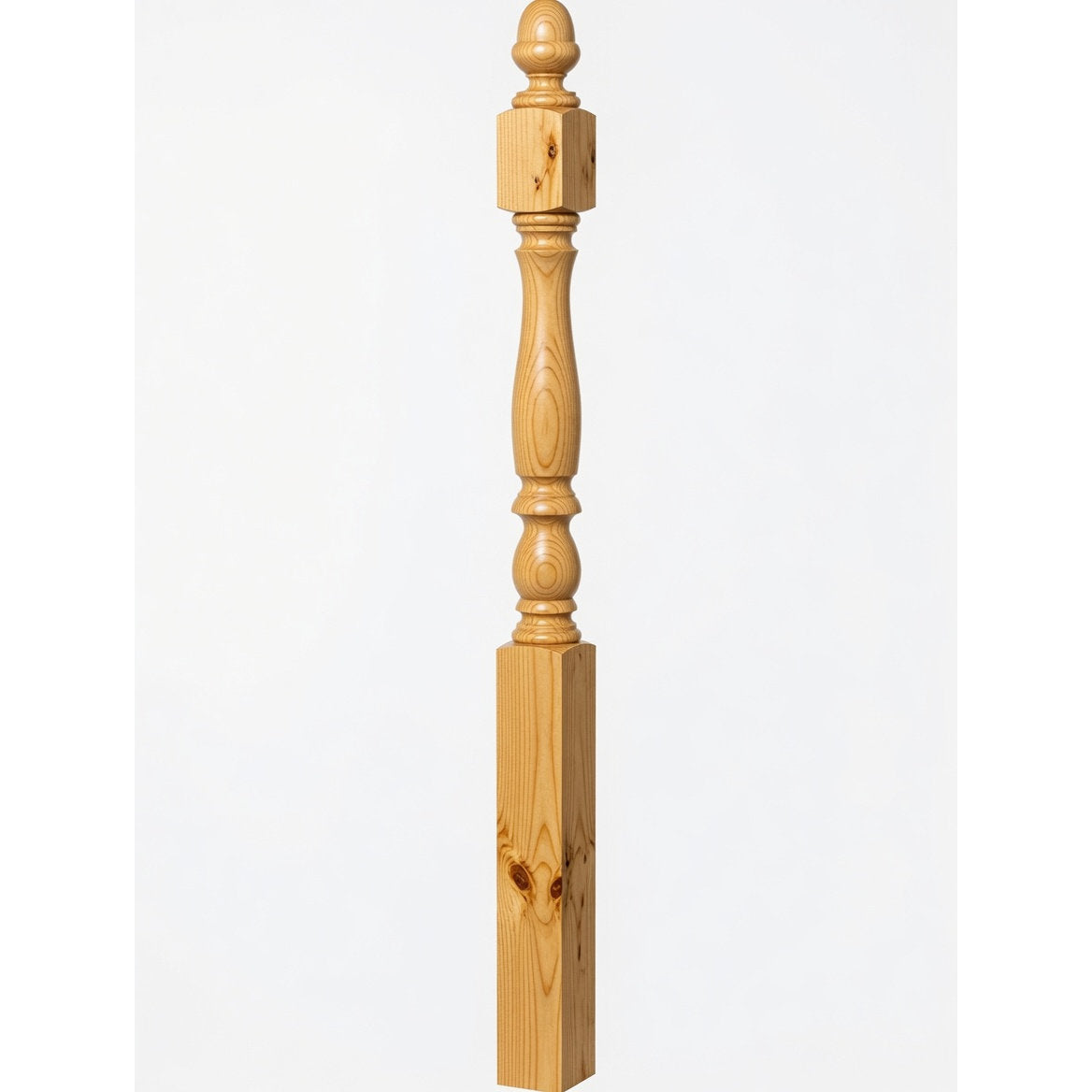 4600 (48") or 4604 (60") Ball Top Country Plain Newel Post, Yellow Pine