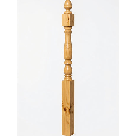4600 (48") or 4604 (60") Ball Top Country Plain Newel Post, Yellow Pine