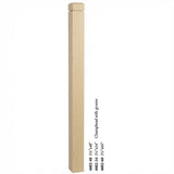 4602 3-1/2" S4S Newel Post with Champhered Top and Groove, Poplar