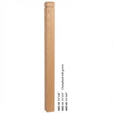 4602 3-1/2" S4S Newel Post with Champhered Top and Groove, Red Oak