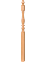 F-4606 Fluted Country Landing Newel Post Plain Version Illustrated