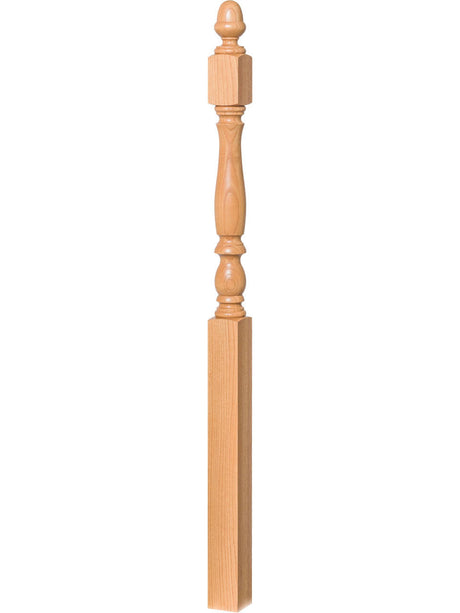 F-4606 Fluted Country Landing Newel Post Plain Version Illustrated