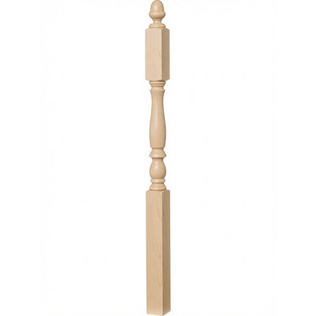 4606 3-1/4" x 60" Country Landing Newel Post, Birch