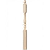 4606 3-1/4" x 60" Country Landing Newel Post, Hard Maple