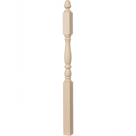 4606 3-1/4" x 60" Country Landing Newel Post, Hard Maple