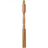 4606 3-1/4" x 60" Country Landing Newel Post, Hickory