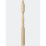 4606 3-1/4" x 60" Country Landing Newel Post, Poplar