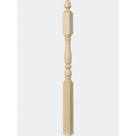 4606 3-1/4" x 60" Country Landing Newel Post, Poplar