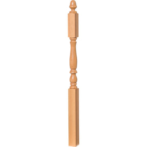 4606 3-1/4" x 60" Country Landing Newel Post, Red Oak
