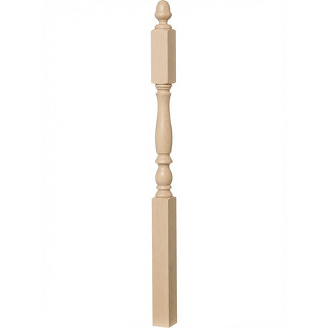 4606 3-1/4" x 60" Country Landing Newel Post, Soft Maple