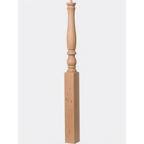 4676 3-1/2" x 60" Plain Country Pin Top Newel Post, Alder