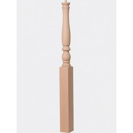 4676 3-1/2" x 60" Plain Country Pin Top Newel Post, Beech