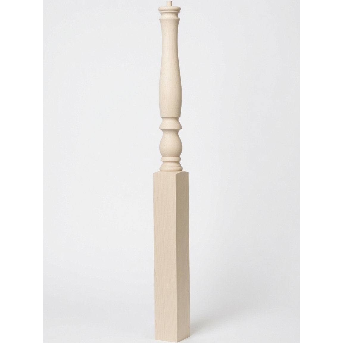 4676 3-1/2" x 60" Plain Country Pin Top Newel Post, Hard Maple