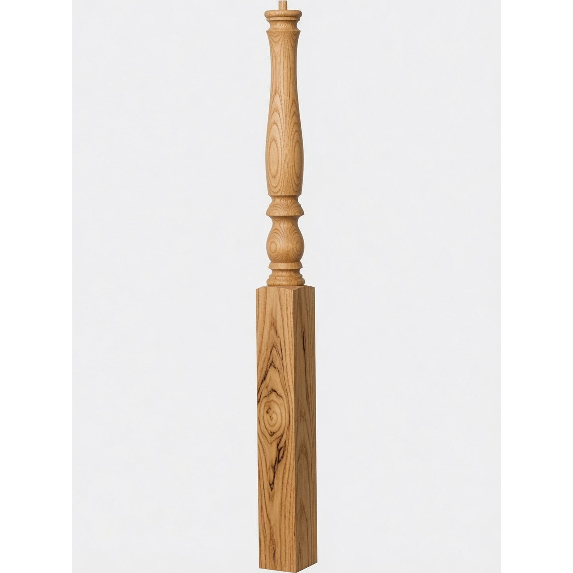 4670 3-1/4" Country Starting Pin Top Newel Post, Hickory