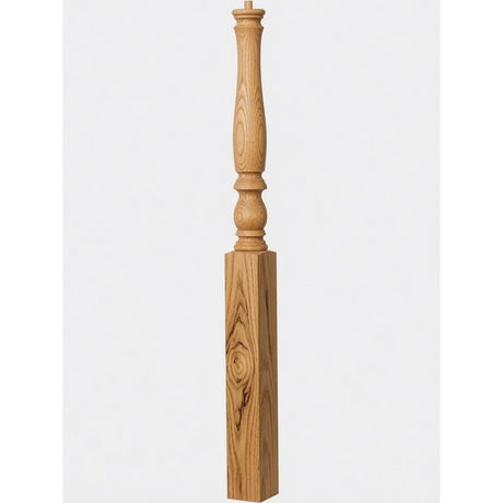4670 3-1/4" Country Starting Pin Top Newel Post, Hickory
