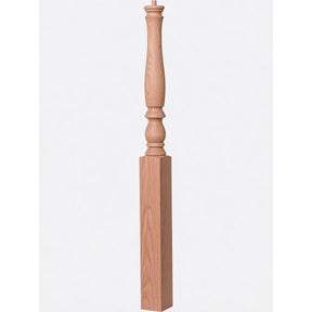 4670 3-1/4" Country Starting Pin Top Newel Post, Red Oak
