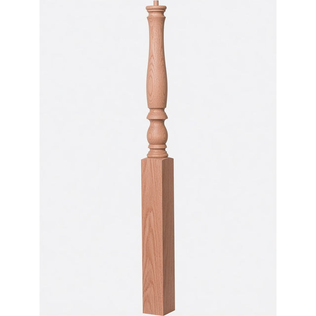4670 3-1/4" Country Starting Pin Top Newel Post, Red Oak