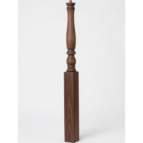 4676 3-1/2" x 60" Plain Country Pin Top Newel Post, Walnut