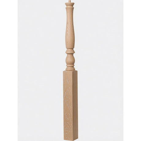 4676 3-1/2" x 60" Plain Country Pin Top Newel Post, White Oak