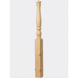 4676 3-1/2" x 60" Plain Country Pin Top Newel Post, Yellow Pine