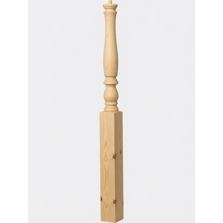4670 3-1/4" Country Starting Pin Top Newel Post, Yellow Pine