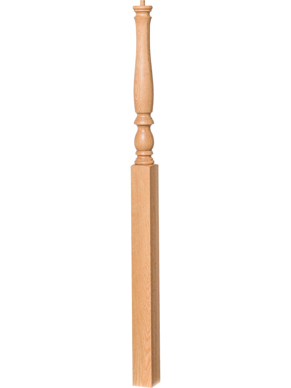 F-4676 Fluted Gooseneck Landing Newel Post (Plain Version Illustrated)